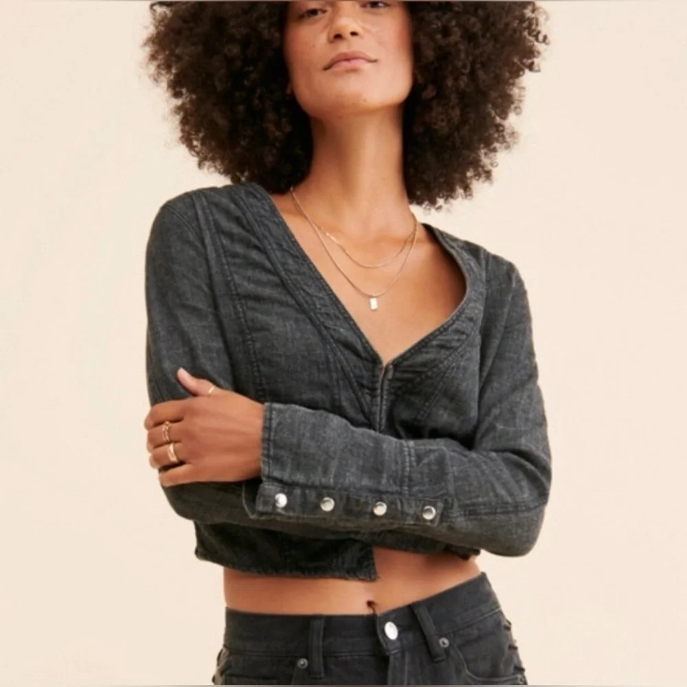 Free People | Caroline Top in Black Wash Color